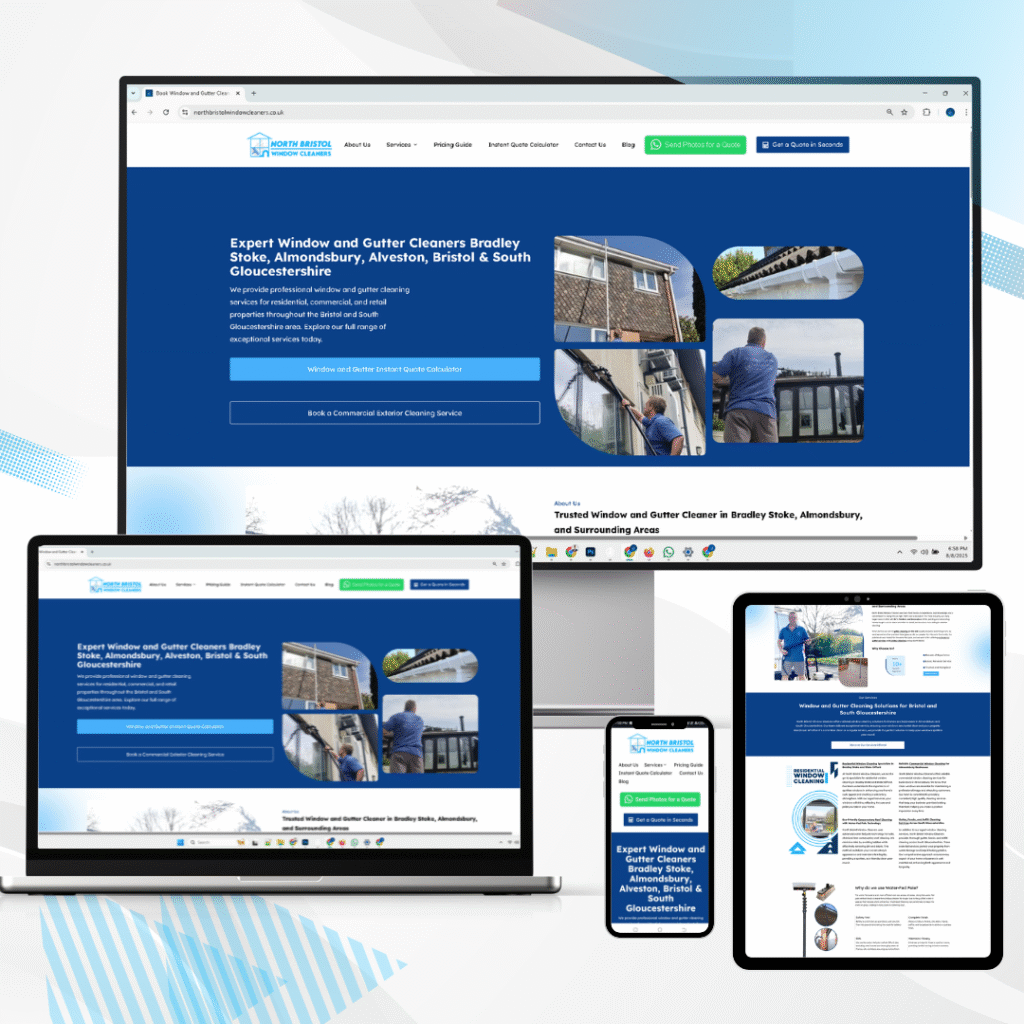 Multi Device Website Mock Up North Bristol Window Cleaners