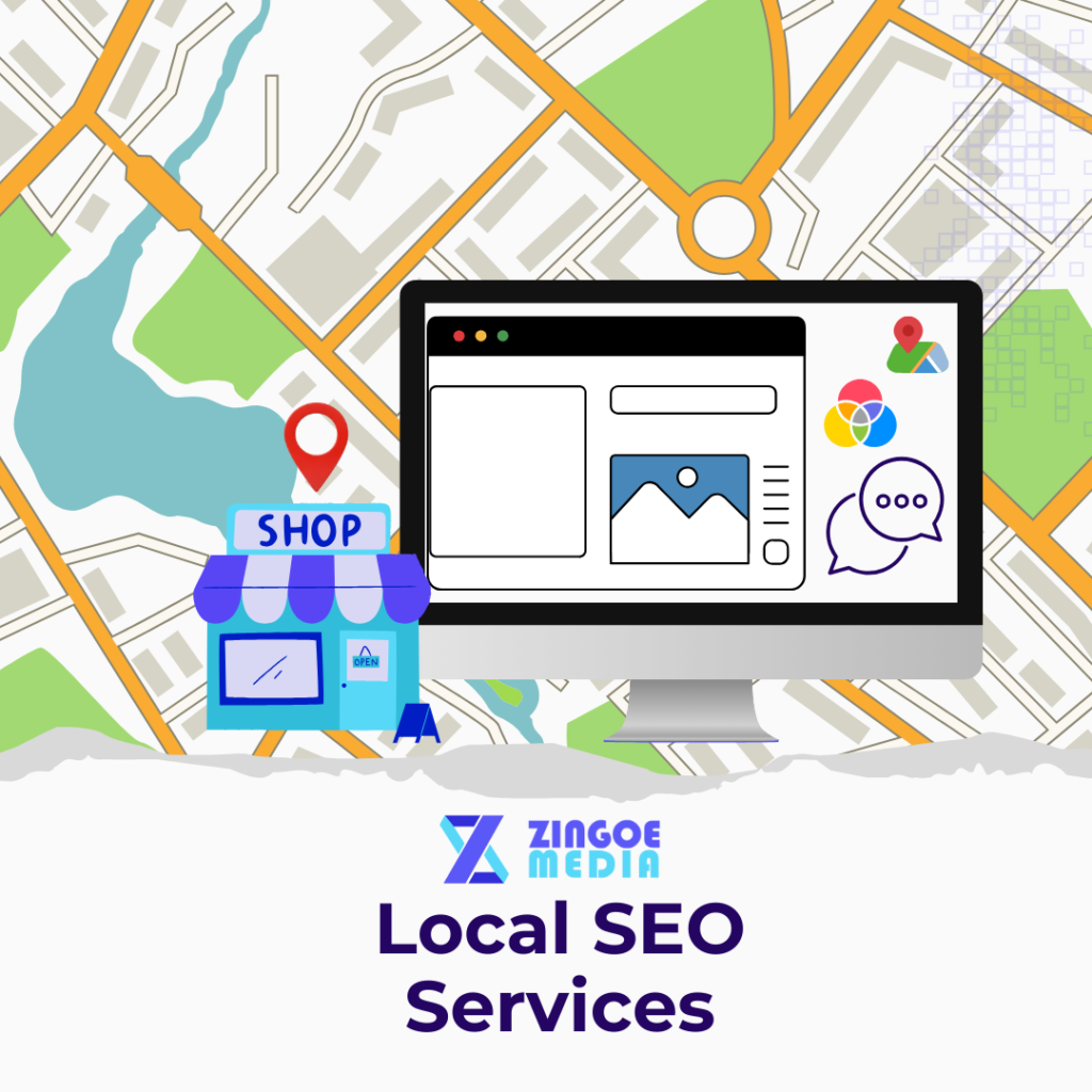 An image of a graphic design of Local SEO