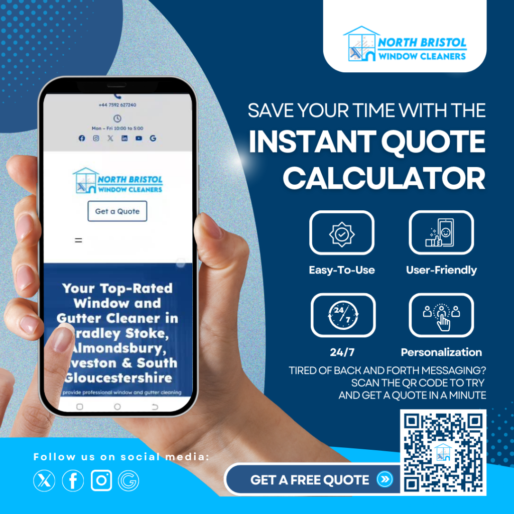 An image of instant quote calculator ads for North Bristol Window Cleaners